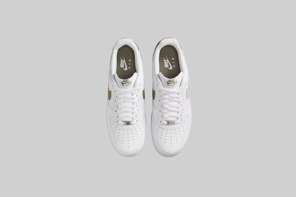 Nike Air Force 1 '07 'White and Light Army' Abrasion Resistant Reinforcement Anti   Slip Feature