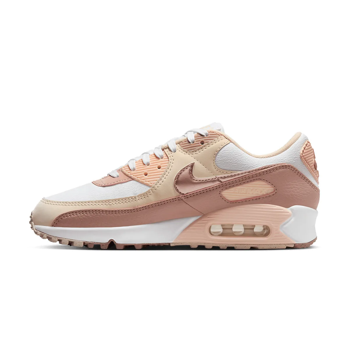 Breath Ease FlatSole Wmns Air Max 90 Nn Prm 'Velvet Brown Particle Pink'