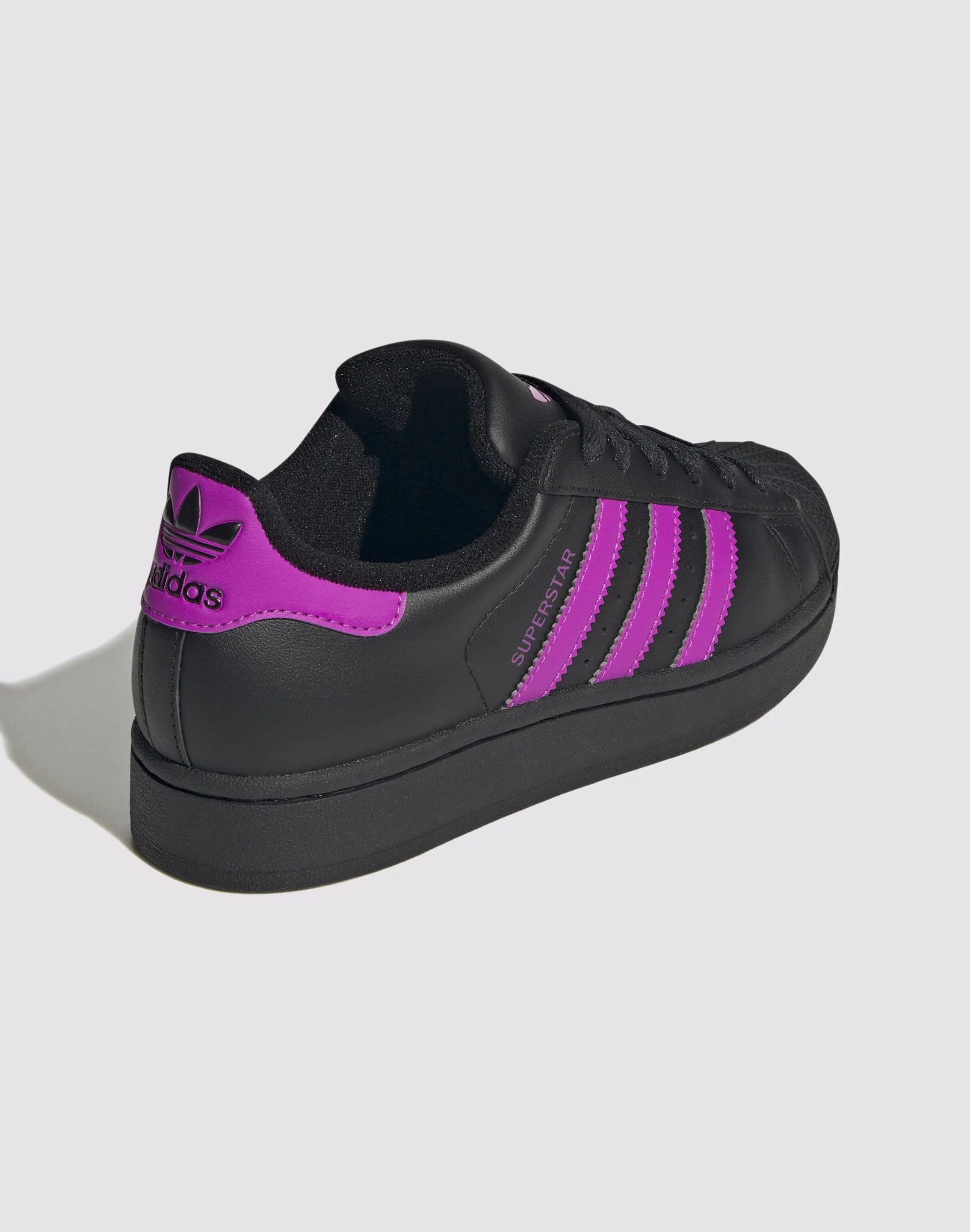 Arch Stabilization Structure Adidas Originals Superstar II "Black/Flash Pink" Grade School Girls'