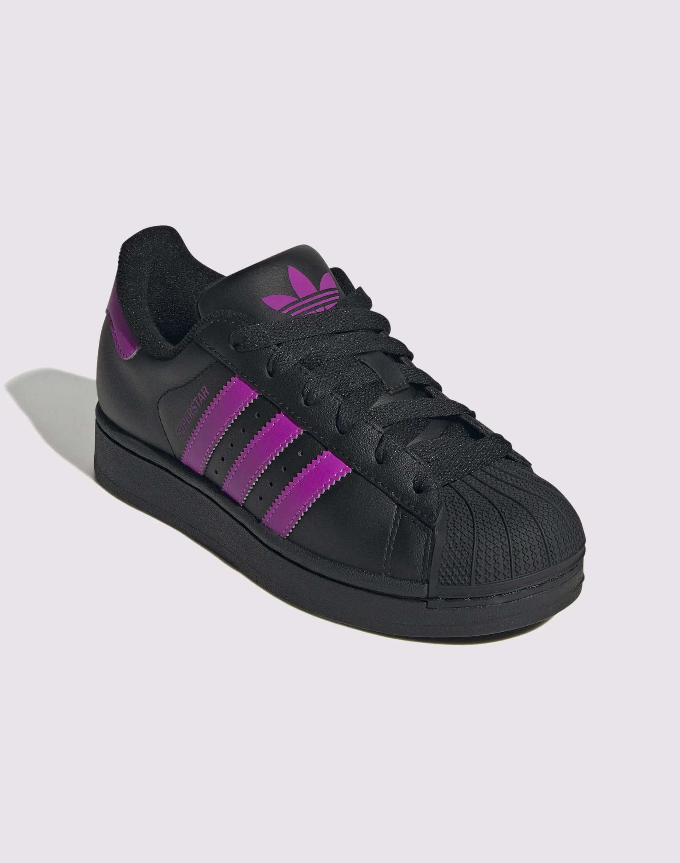 Adidas Originals Superstar II "Black/Flash Pink" Grade School Girls' Impact Absorption Tech Ventilated Footbed Design