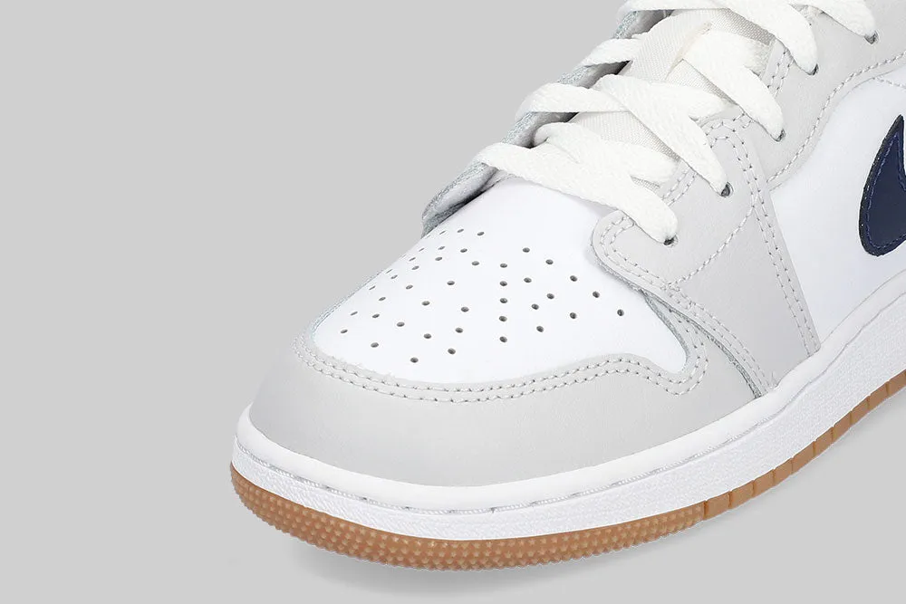 Shock Resistant Plate Air Jordan 1 Low 'White and Midnight Navy' (GS)