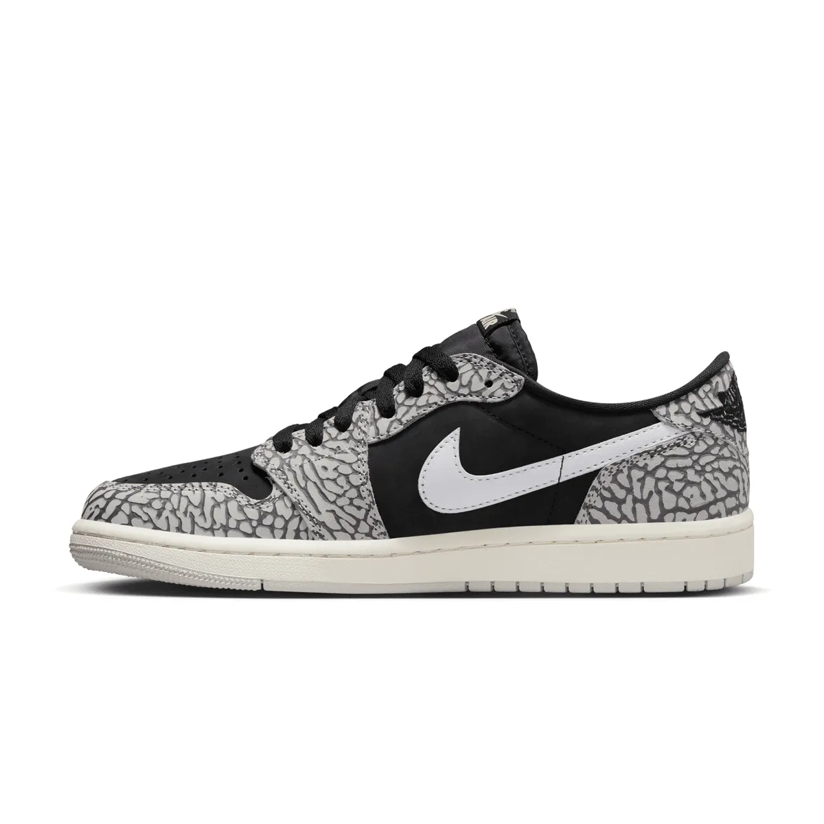 Breathable Airflow Rubber Toe Guard Air Jordan 1 Retro Low OG 'Black Elephant'