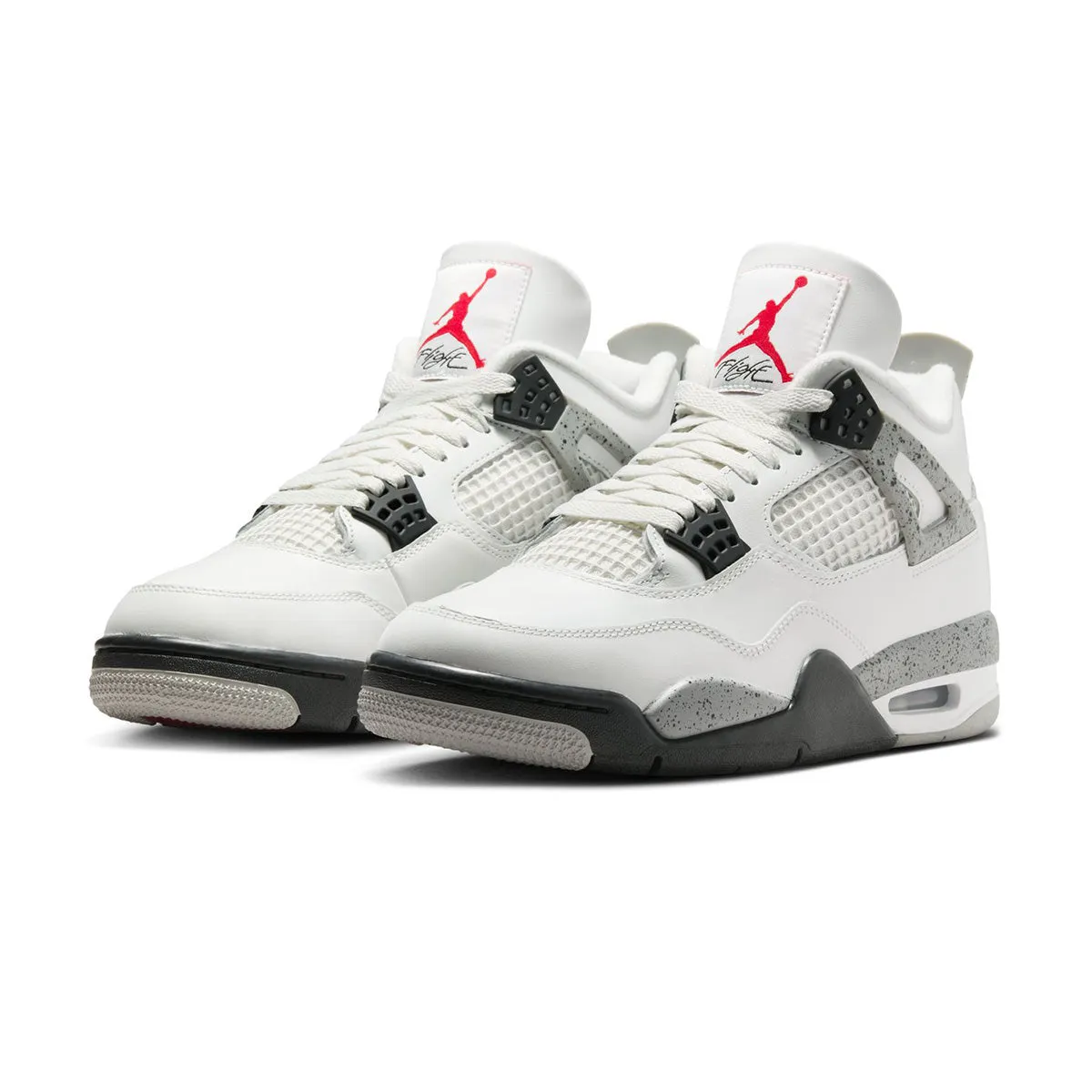 Air Jordan 4 Retro 'White Cement' Centered Pivot Points Unidirectional Mesh Ventilation