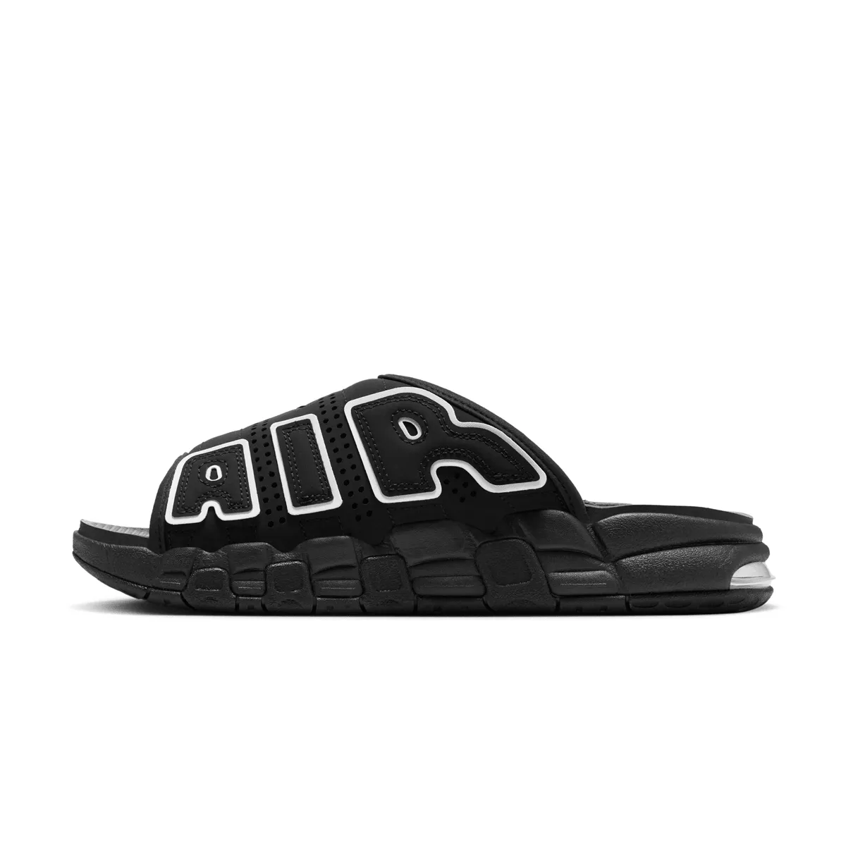 Air More Uptempo Slide 'Black' Multi   Tread Impact Softness