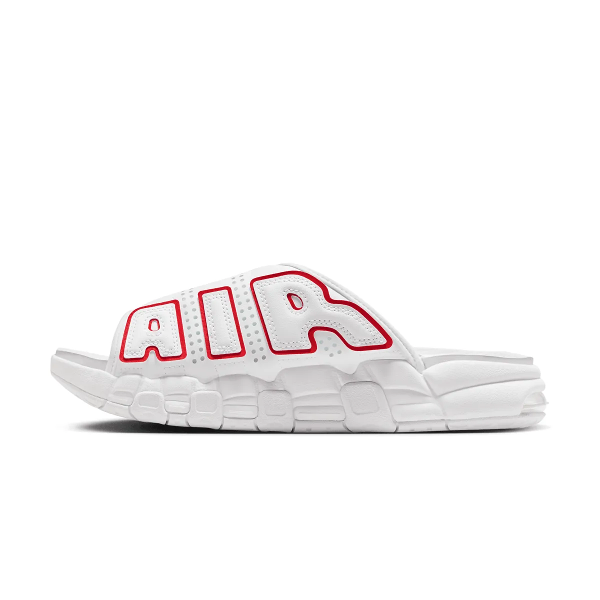 Air More Uptempo Slide 'White Red' Hyperflex Outsole