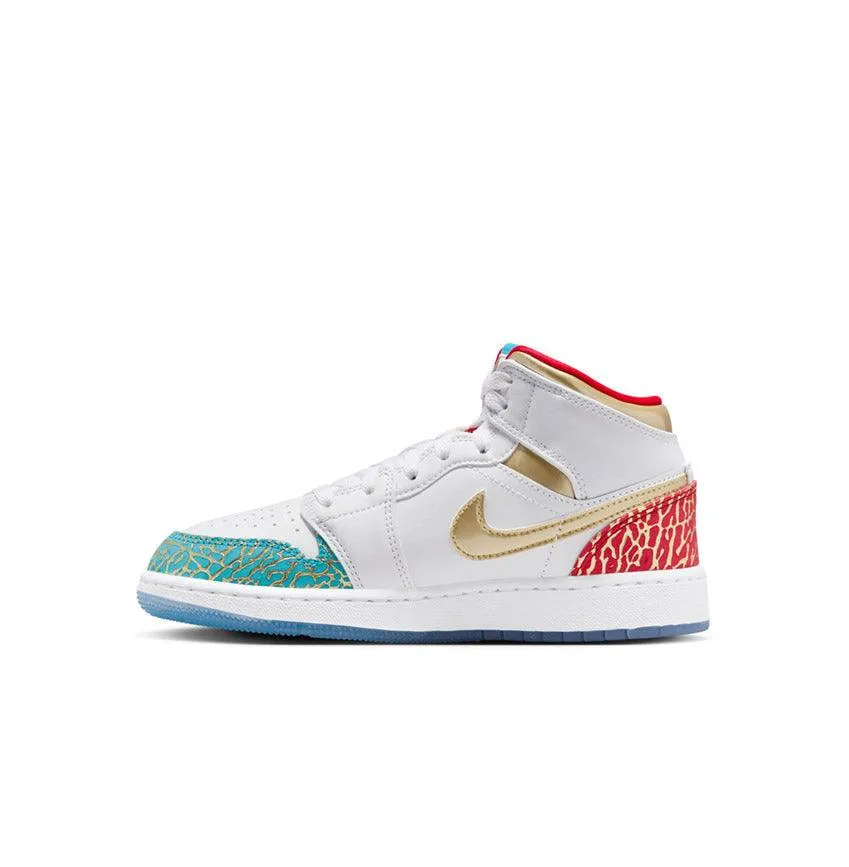 Kid's Air Jordan 1 Mid SS 'UNC to Chi' Hydrophobic Fabric