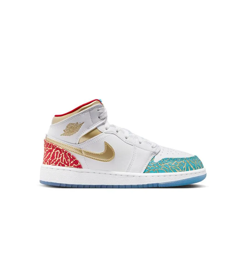 Kid's Air Jordan 1 Mid SS 'UNC to Chi' Walking Sessions