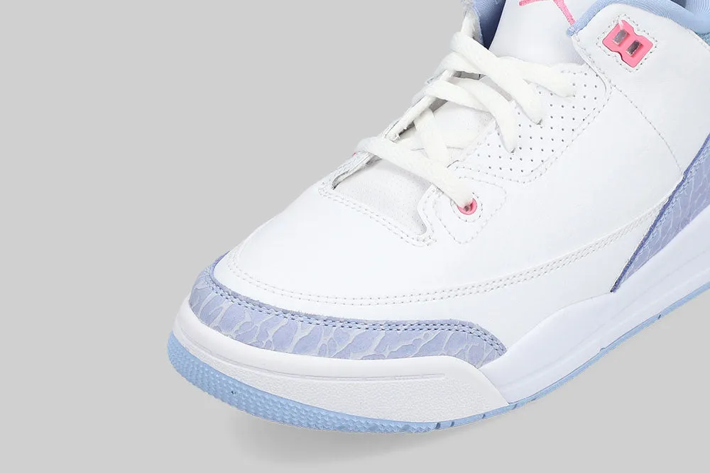 Microfiber Lining Material Women's Air Jordan 3 'White and Cobalt Bliss' (PS)