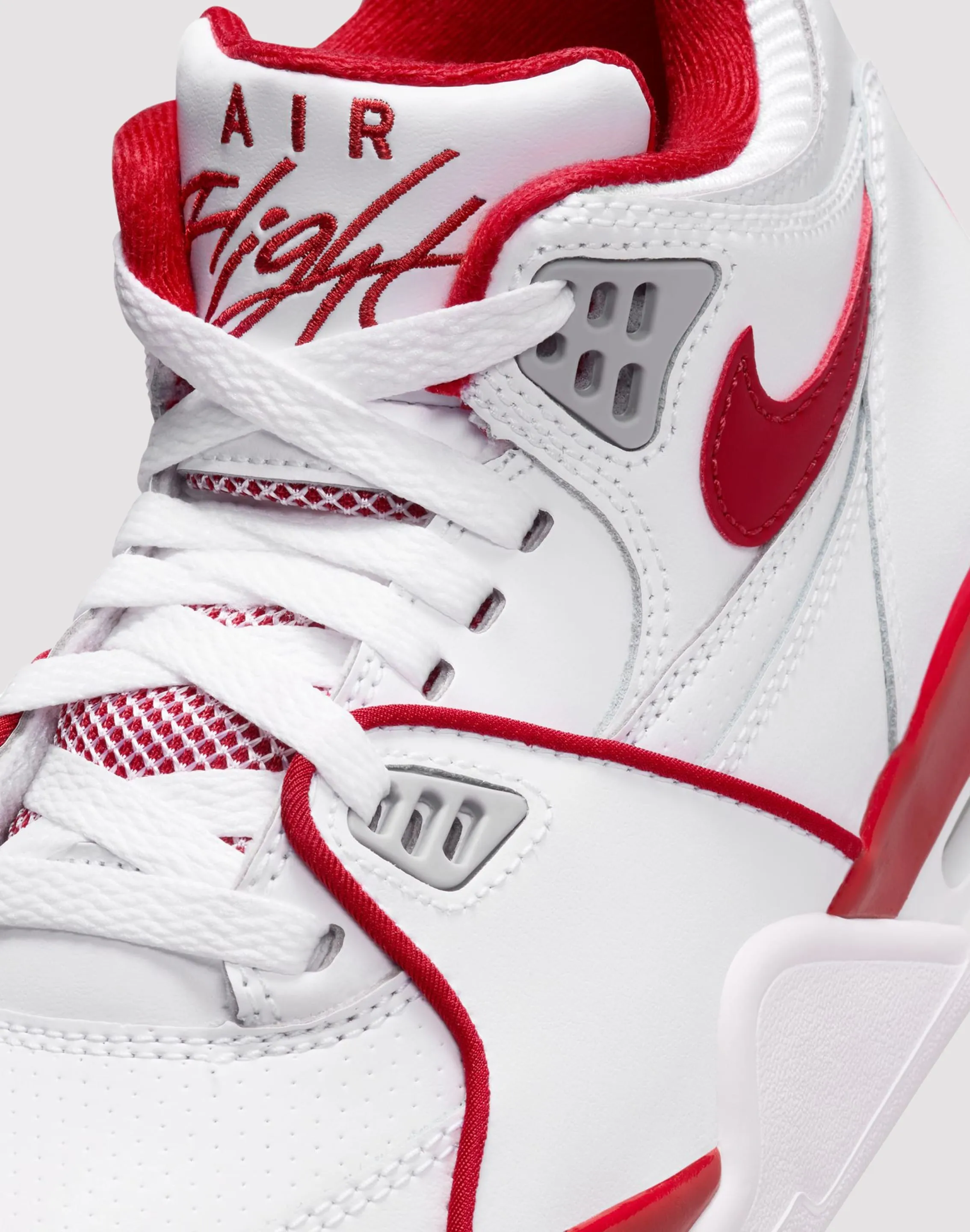Jordan Air Flight 89 "White/Varsity Red/Wolf Grey" Grade School Boys' Torsional Support Enhanced Lateral Support