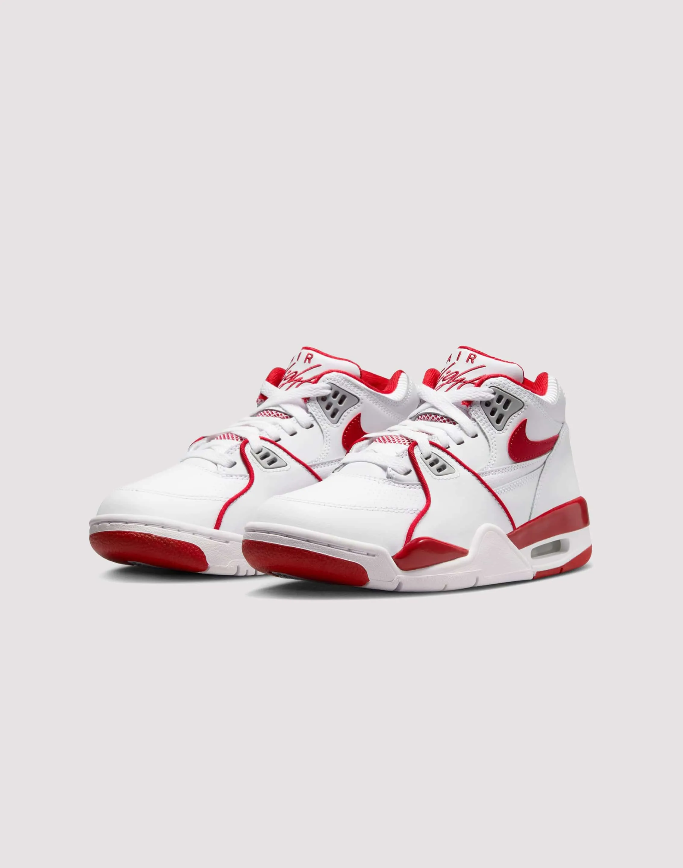 Jordan Air Flight 89 "White/Varsity Red/Wolf Grey" Grade School Boys' zipper TPU Heel Counter