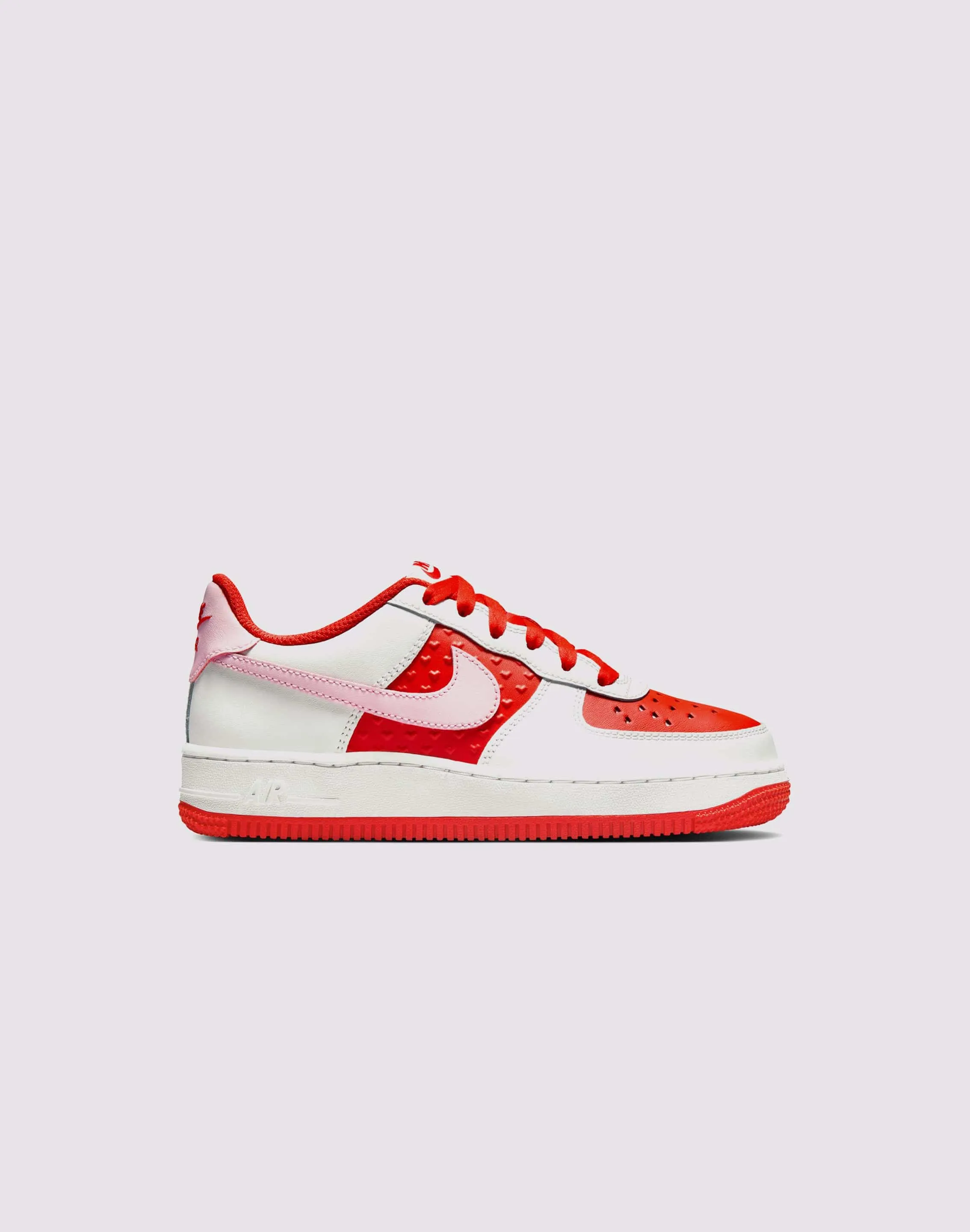 Nike Air Force 1 Grade School Girls' "Summit White/Pink Foam/Lt Crimson" Elastic Material