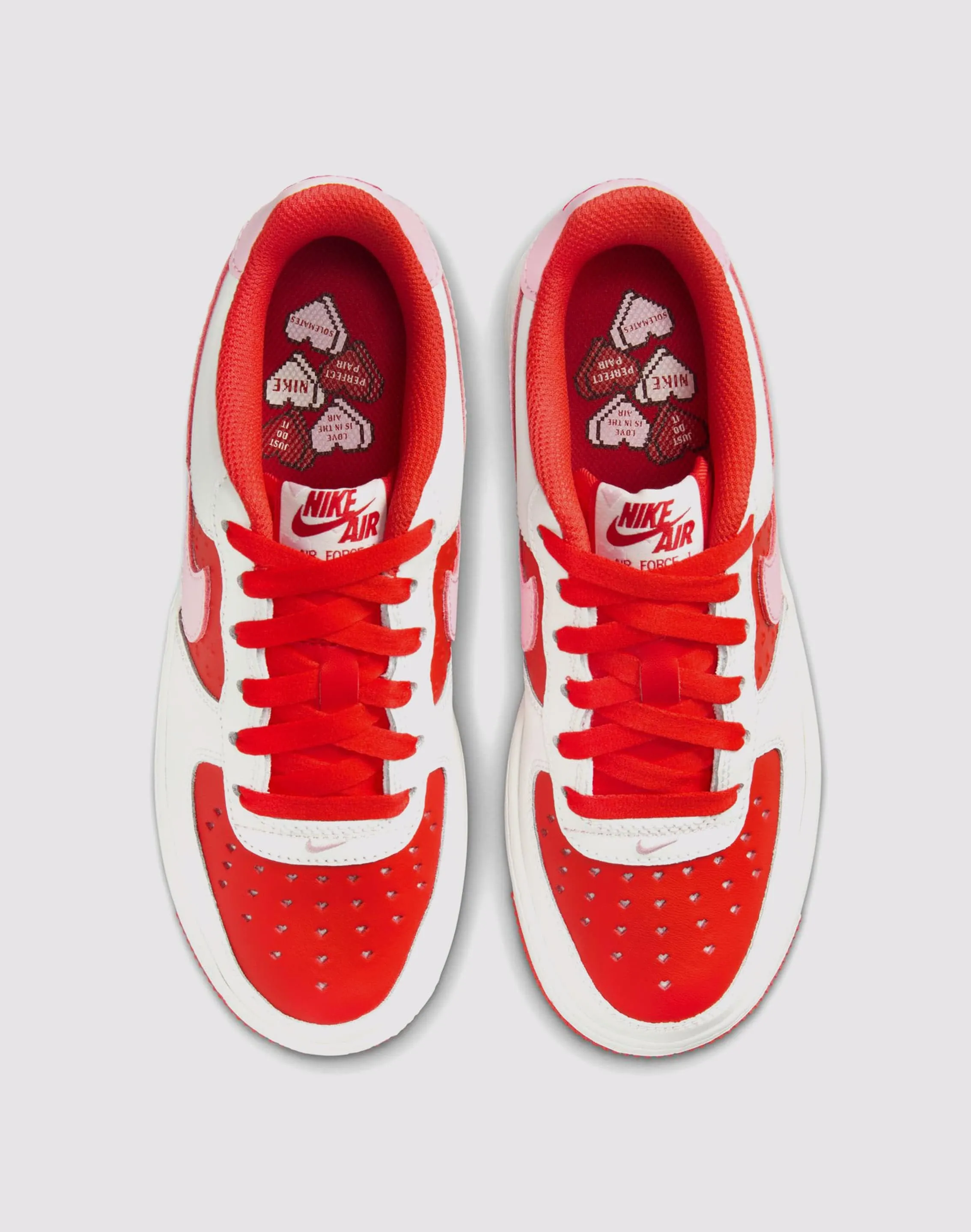 Padded Tongue Design Nike Air Force 1 Grade School Girls' "Summit White/Pink Foam/Lt Crimson"