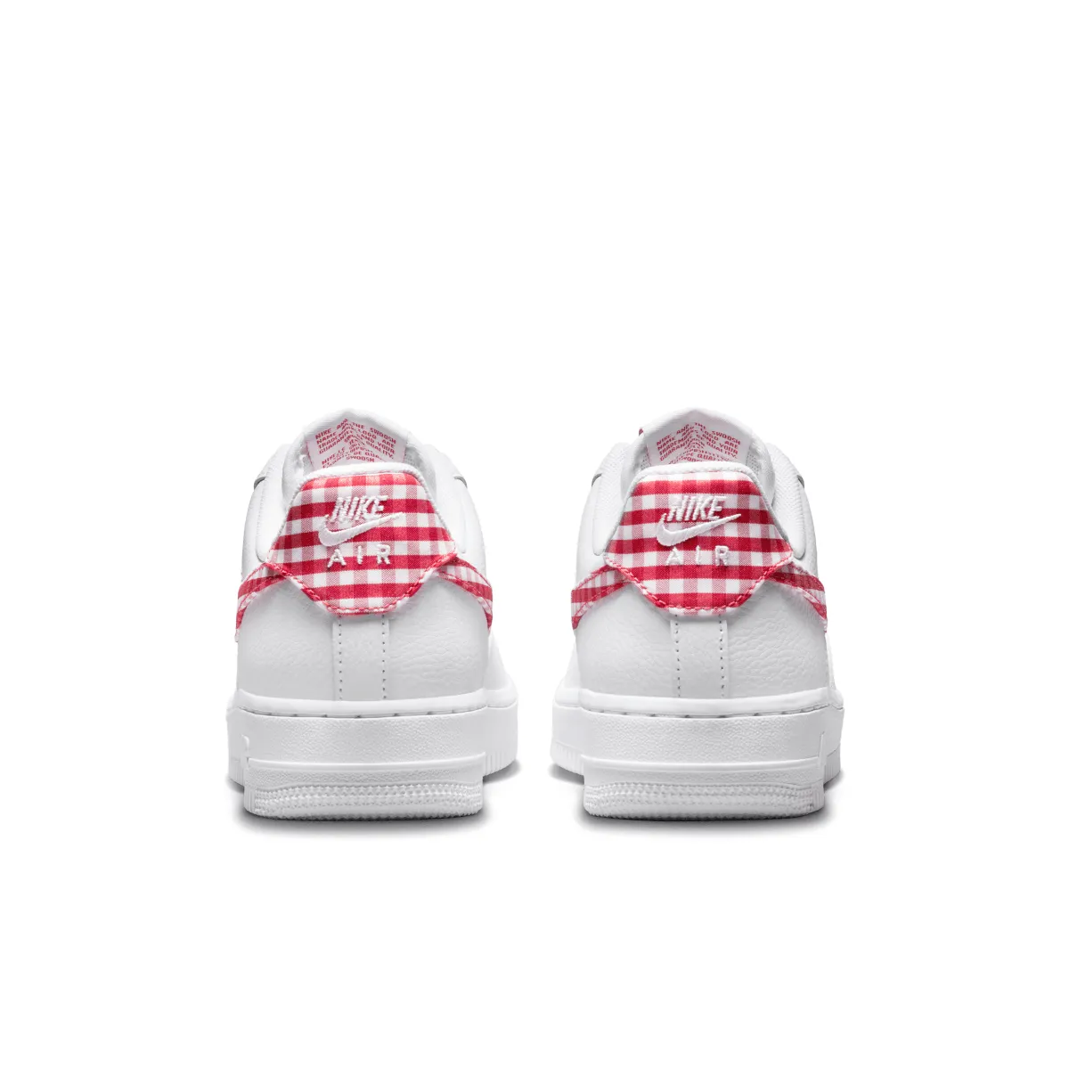 Wmns Air Force 1 ??07 'Gingham Red' Slim Shape Padded Heel Counter