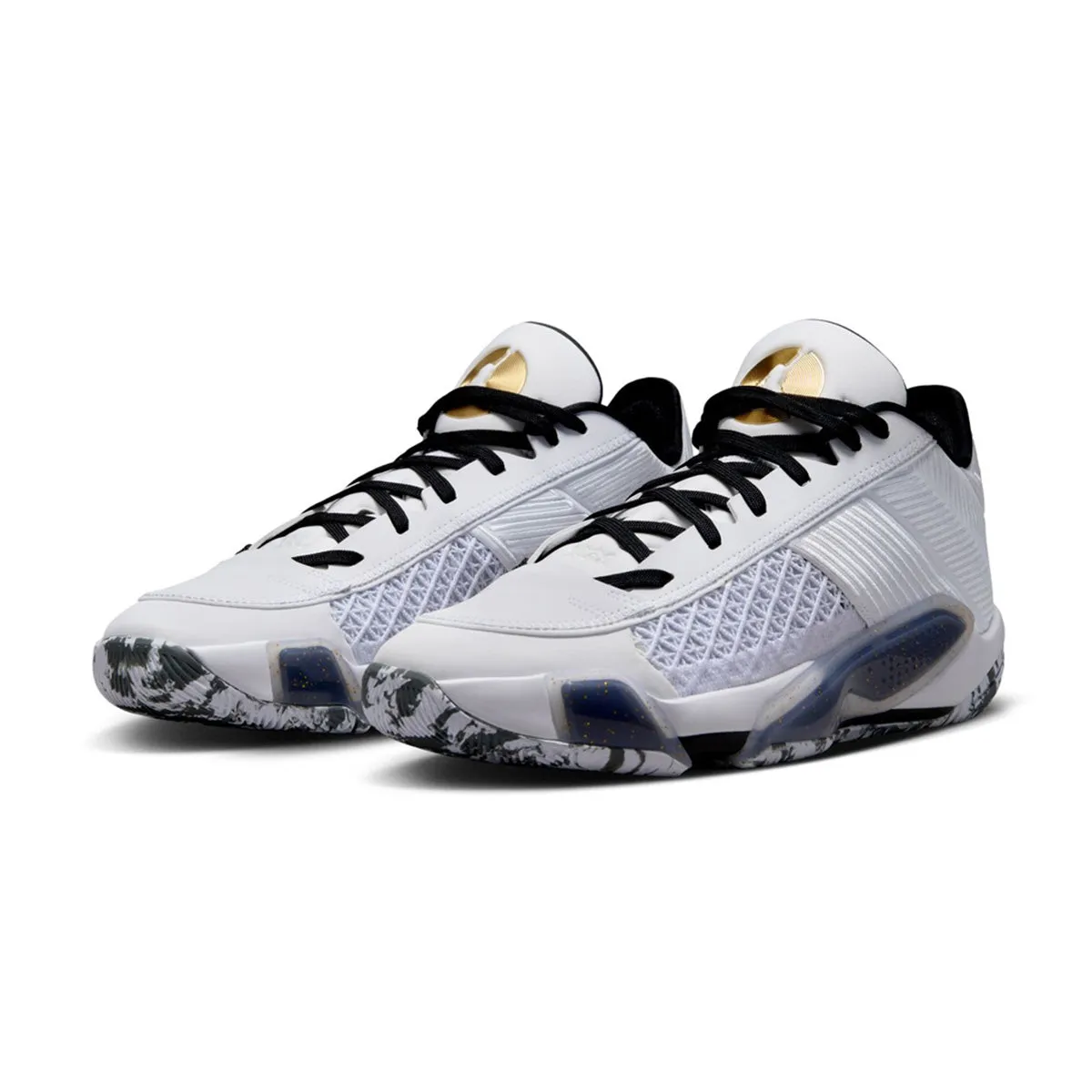 Air Jordan XXXVIII Low PF 'White Black' Cushioned Upper Dynamic silhouette