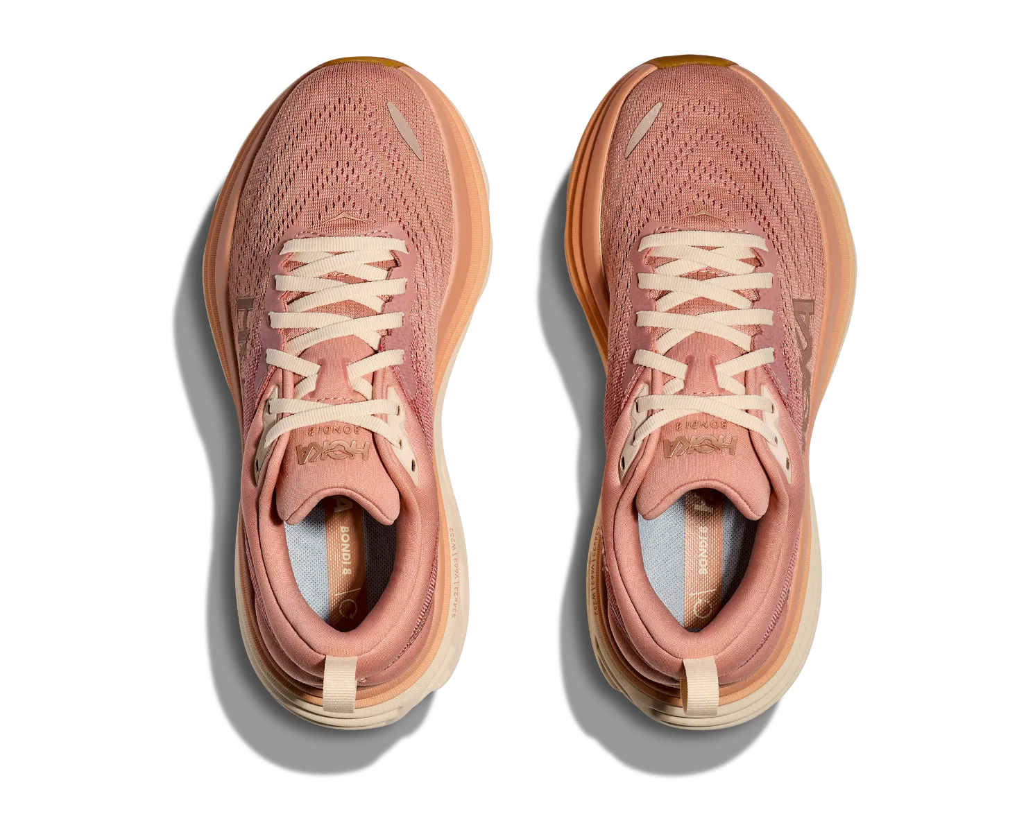 HOKA-BONDI 8 Women Rugged Trail Foam padding helps protect joints during high-impact moves