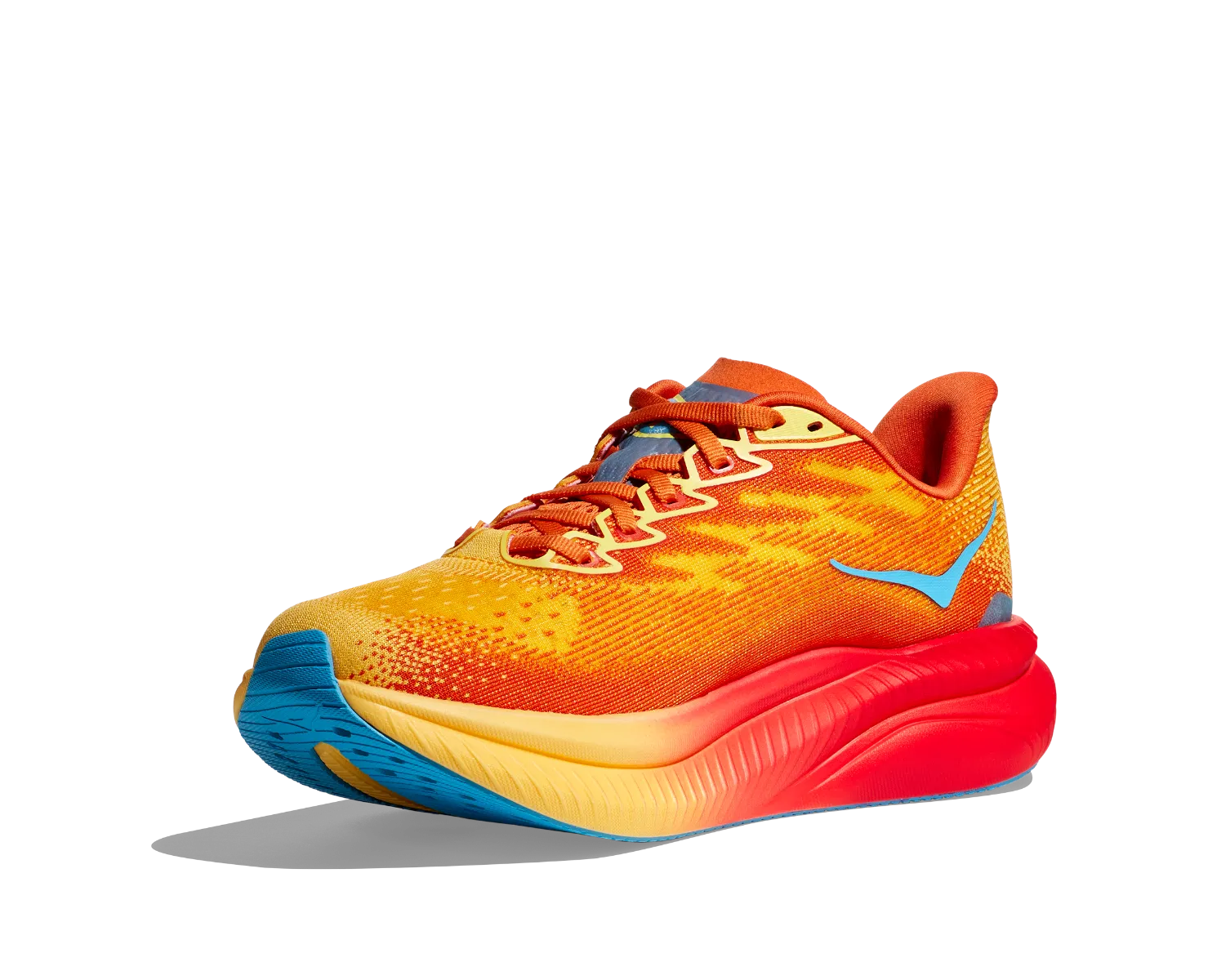 HOKA-MACH 6 WIDE Women Outsole composition resists high-friction wear Heel geometry enables better weight distribution
