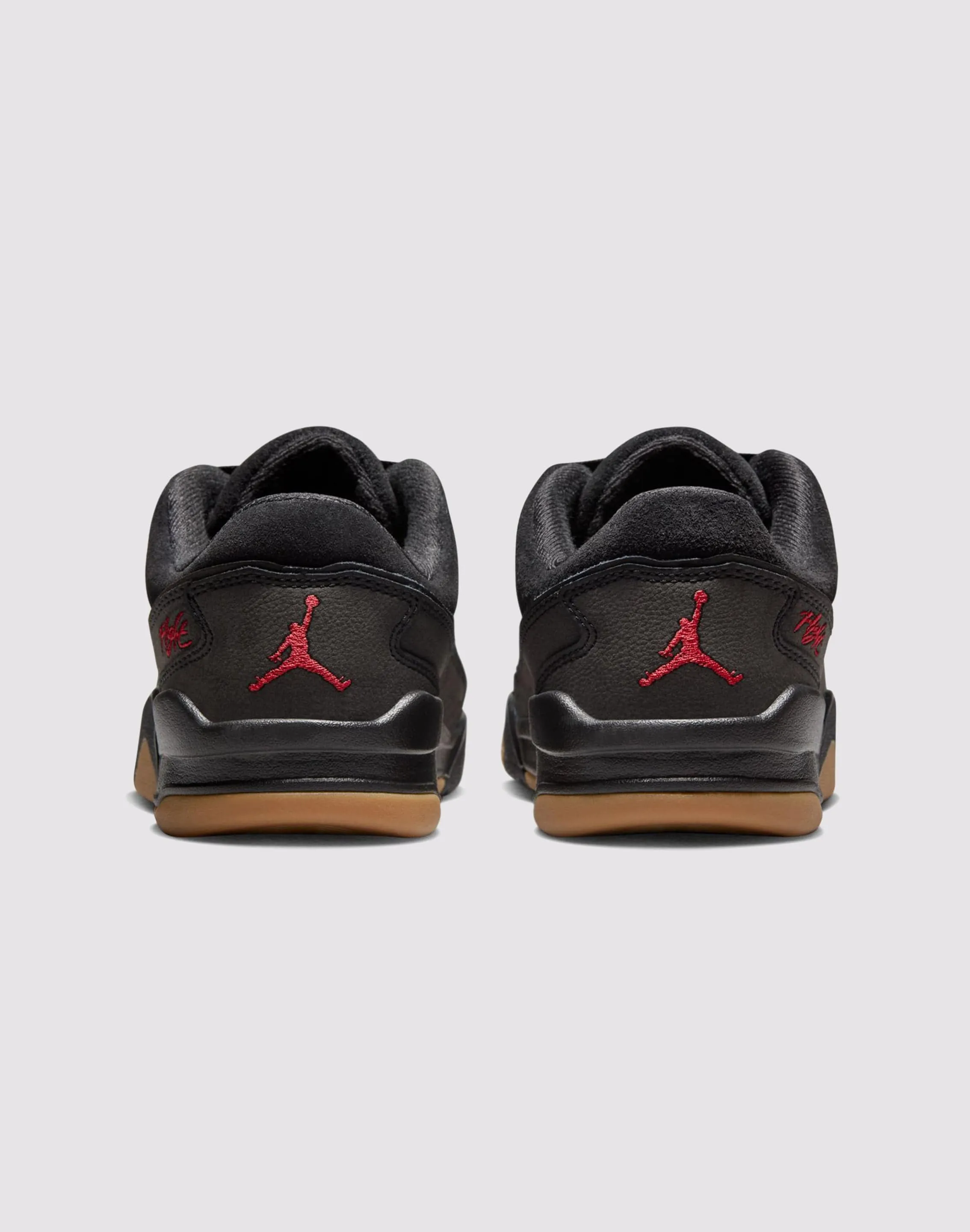 Jordan Flight Court Grade School Boys'&nbsp;"Black/Varsity Red/Gum Med Brown"&nbsp;Shoe Street Match Ready