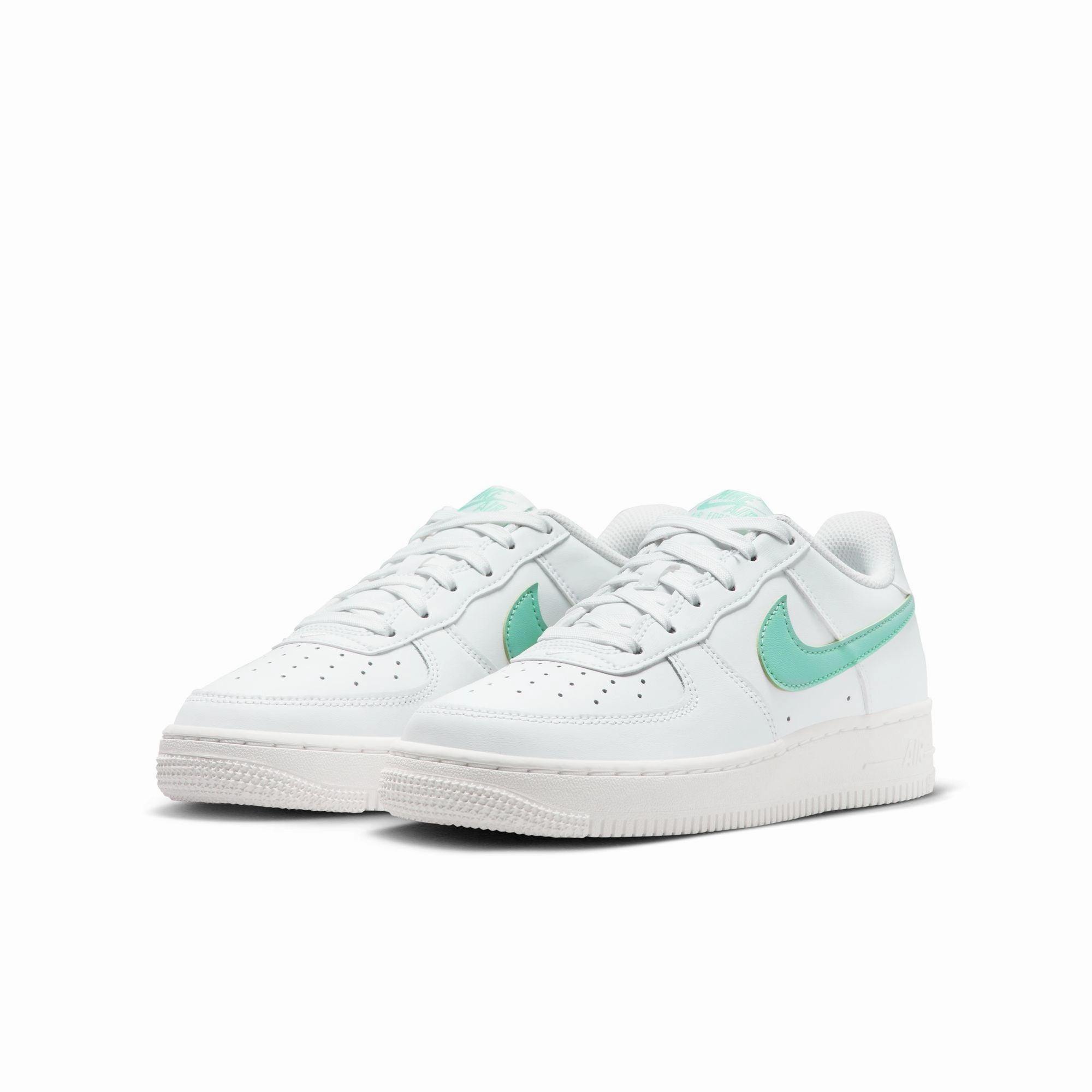 Kid's Air Force 1 'White Emerald Rise' Flex Zones Construction Comfort Tongue