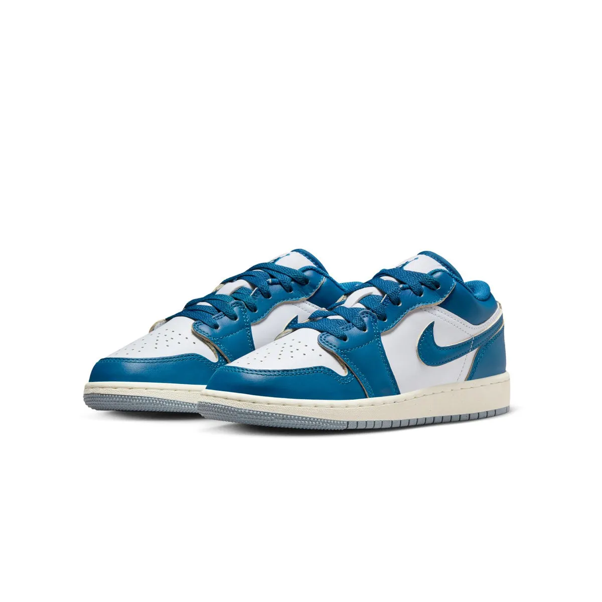 ZipClosure Microfiber Reinforcement Kids Air Jordan 1 Low SE 'Industrial Blue'