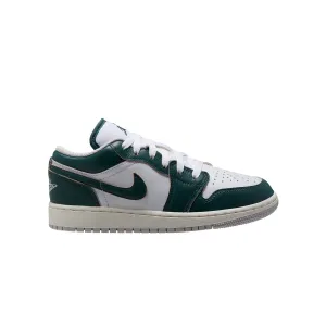 Kids Air Jordan 1 Low SE 'Oxidized Green' LaceUpDesign Asymmetrical Collar Design