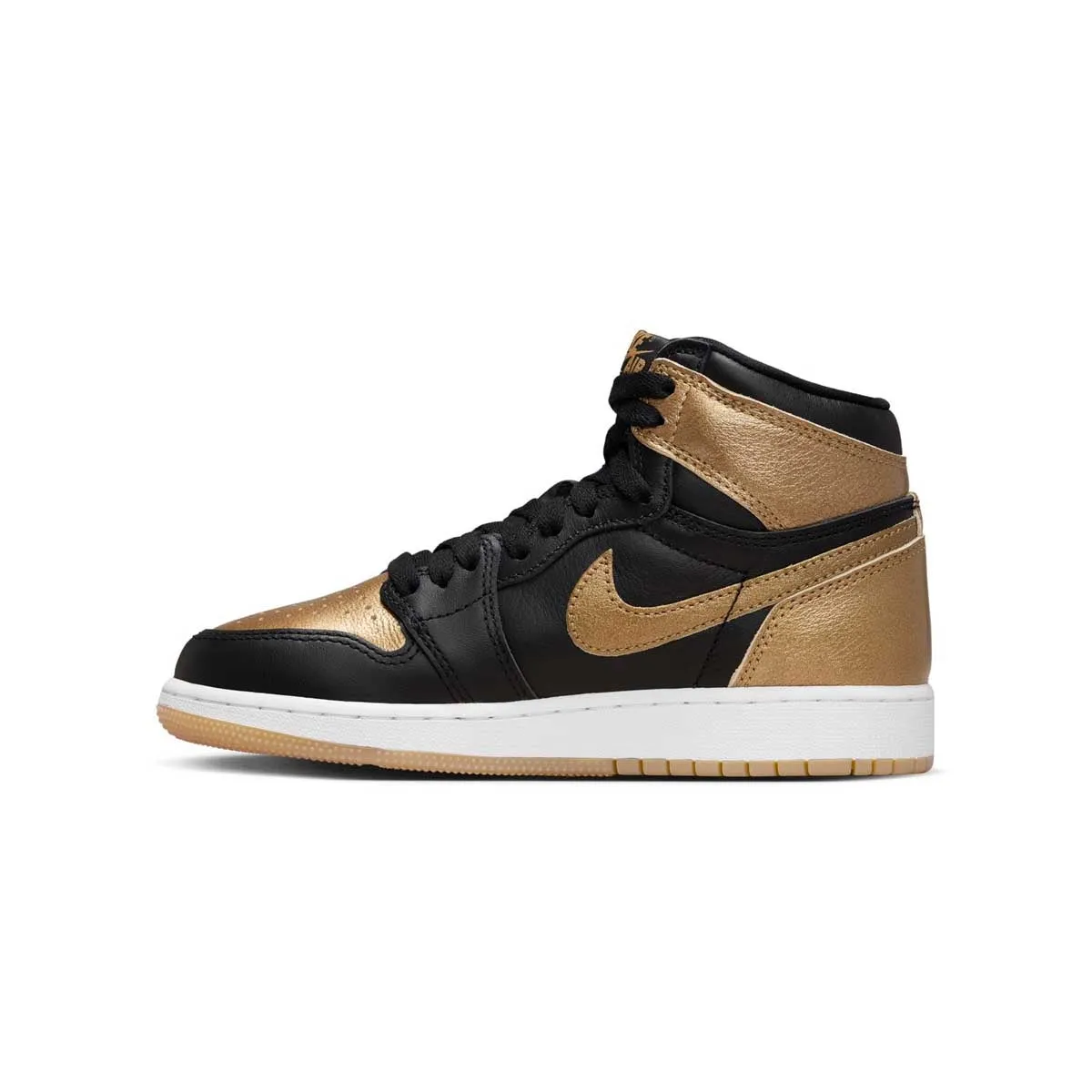 Light Foam Layer Kids Air Jordan 1 Retro High OG 'Black Metallic Gold'