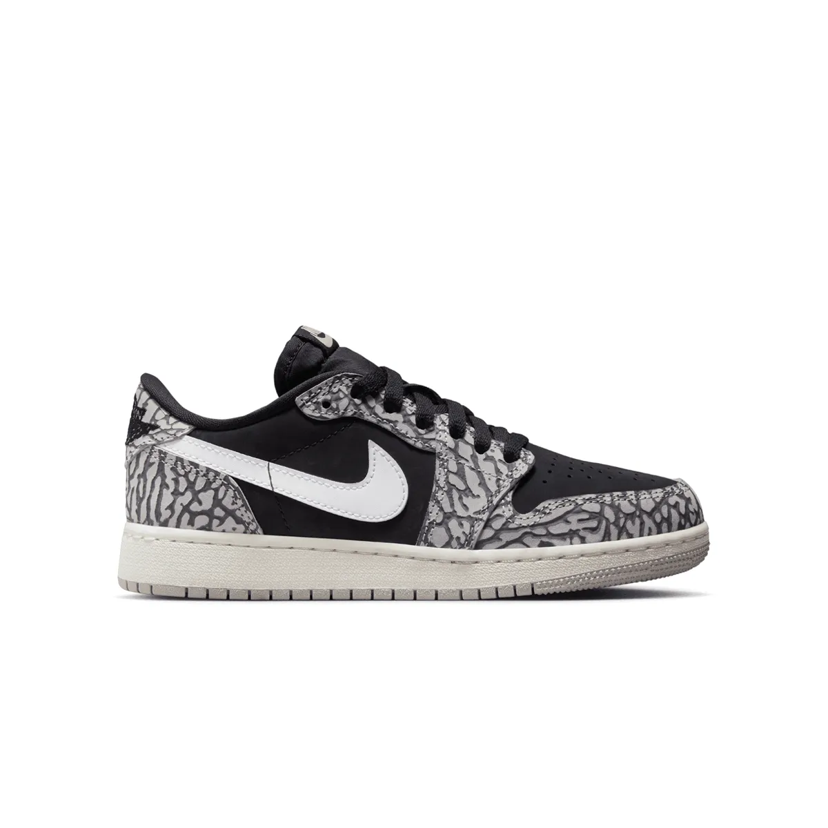 Heel Lock Technology Kid's Air Jordan 1 Retro Low OG 'Black Elephant'