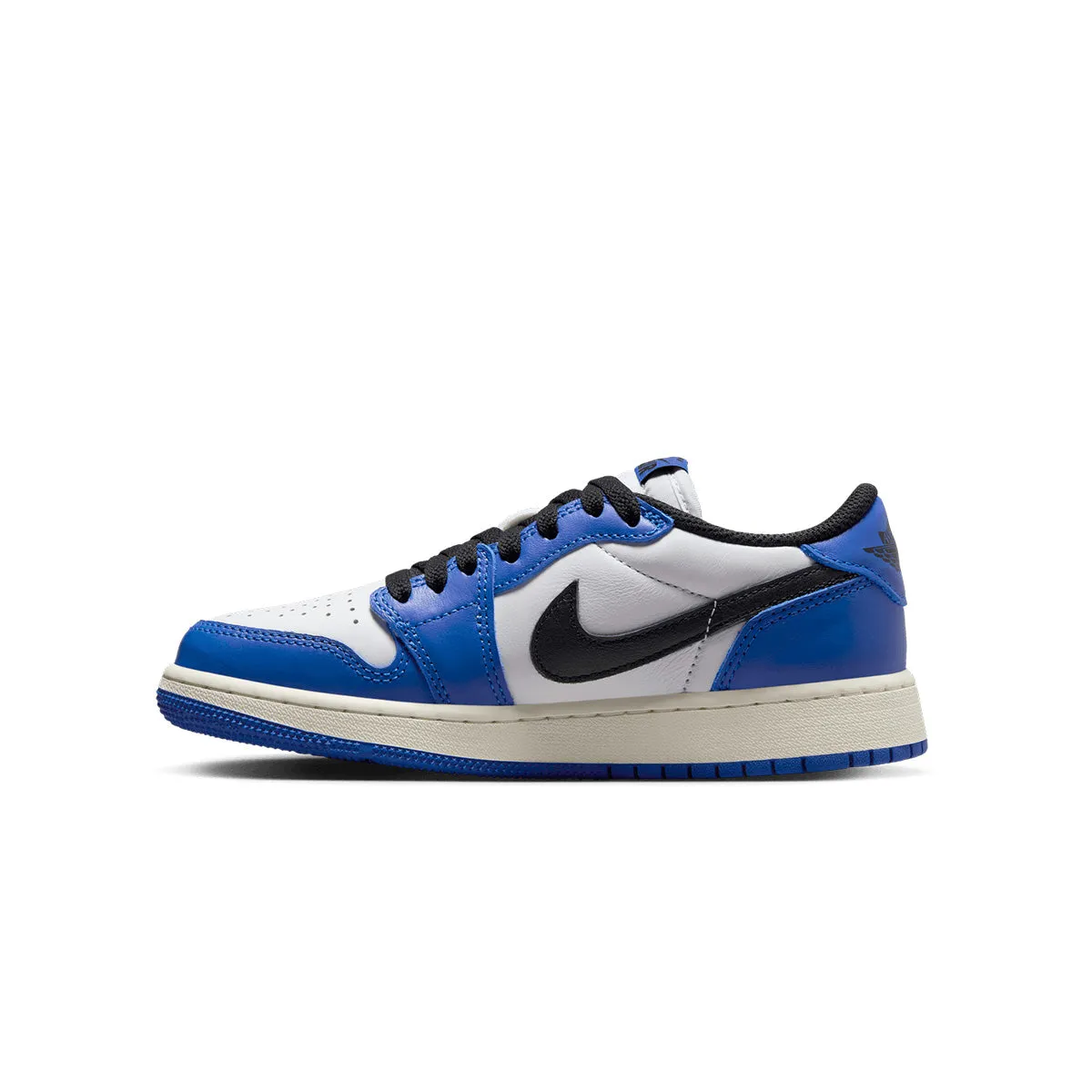 Kids Air Jordan 1 Retro Low OG 'Game Royal' Full Focus Adaptive Lacing Mechanism