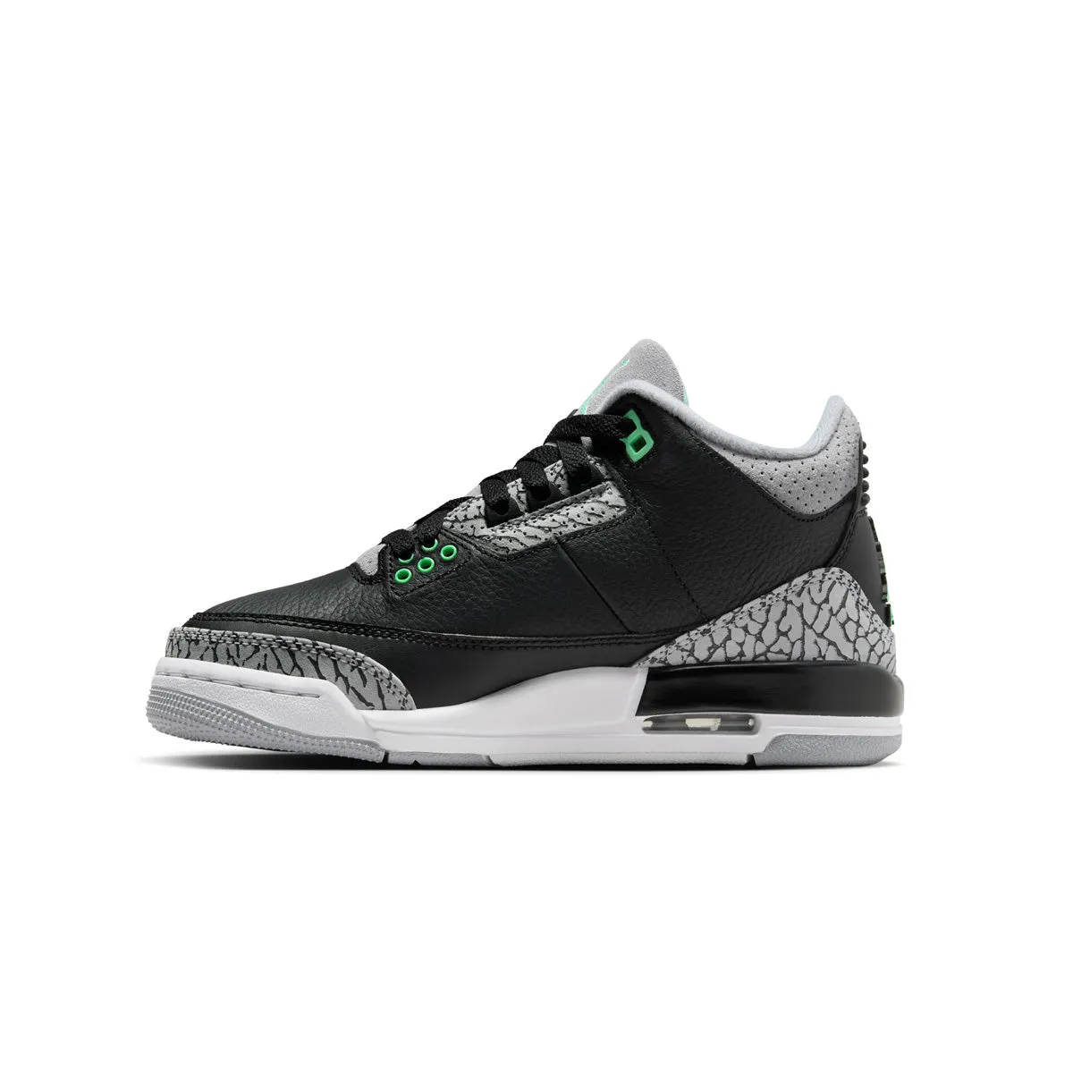 Kids Air Jordan 3 Retro 'Green Glow' Road Running