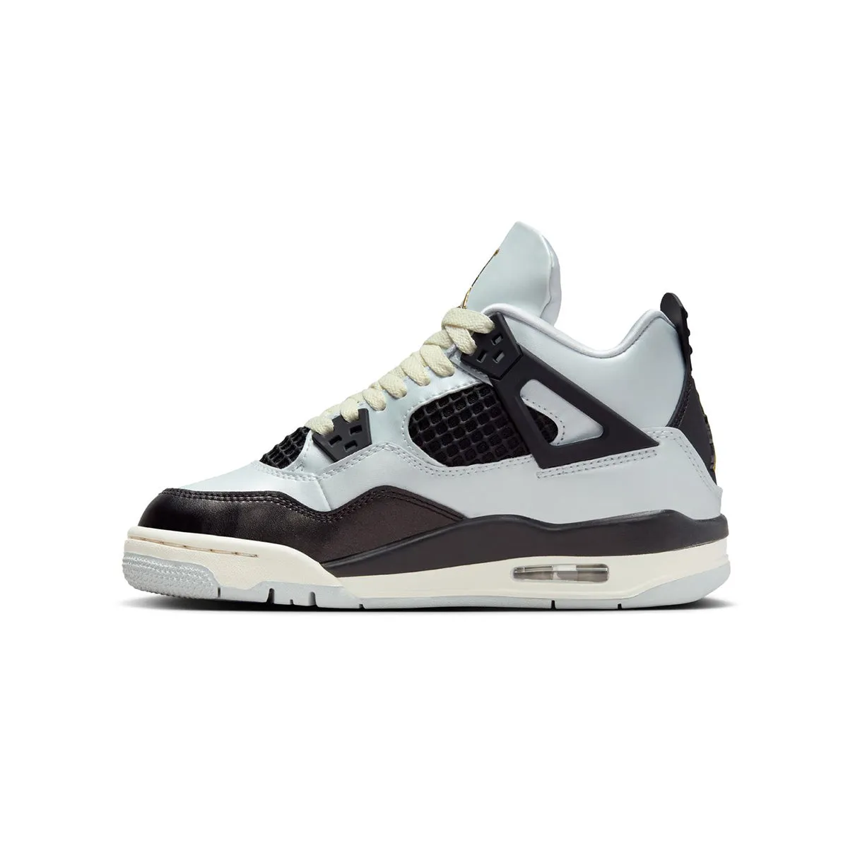 Kids Air Jordan 4 'Pure Platinum' Abrasion Resistant Toe Guard Rotational Traction Nodes