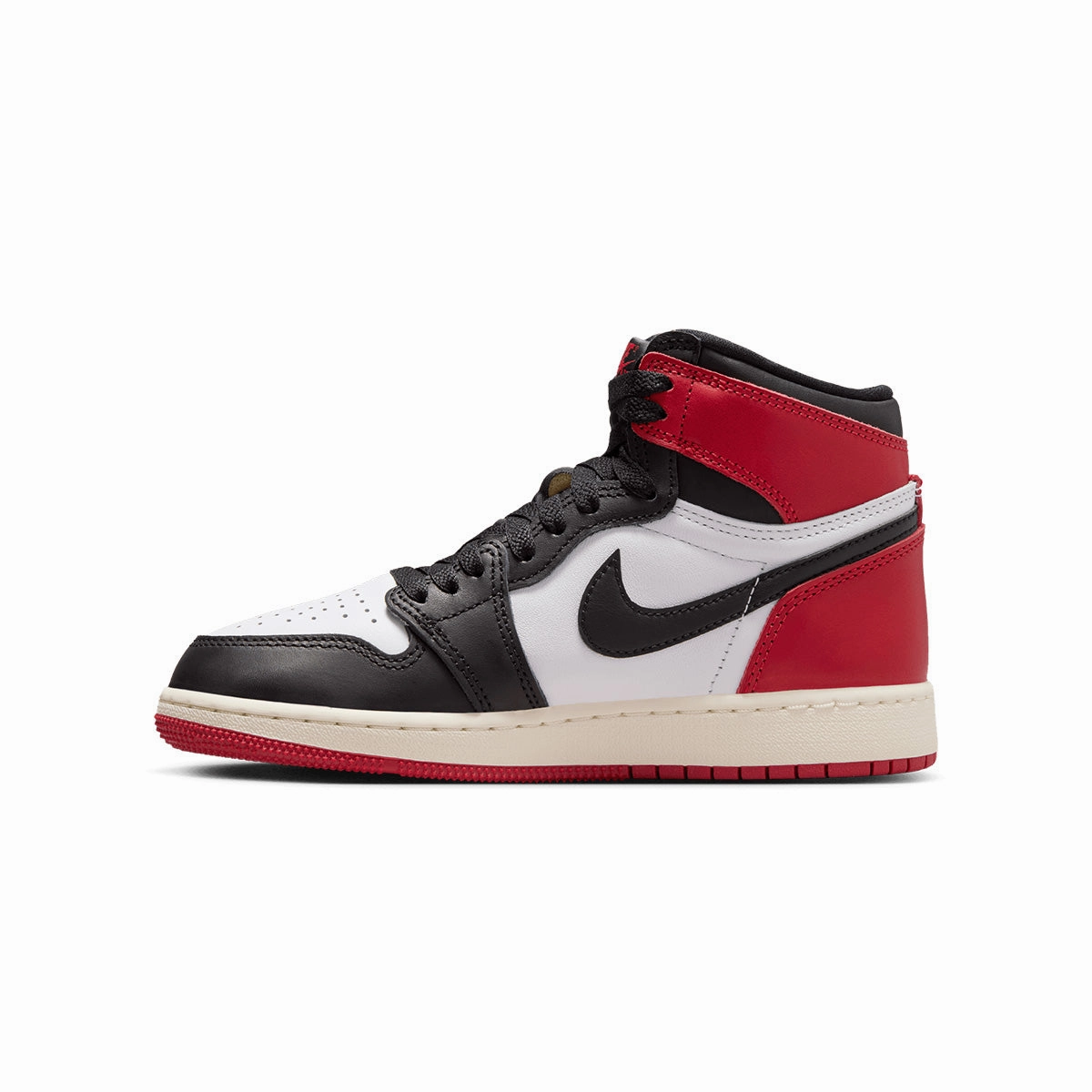 Kids Air Jordan 1 Retro High OG 'Black Toe Reimagined' Dynamic Heel Counter Sneakers Retro Design