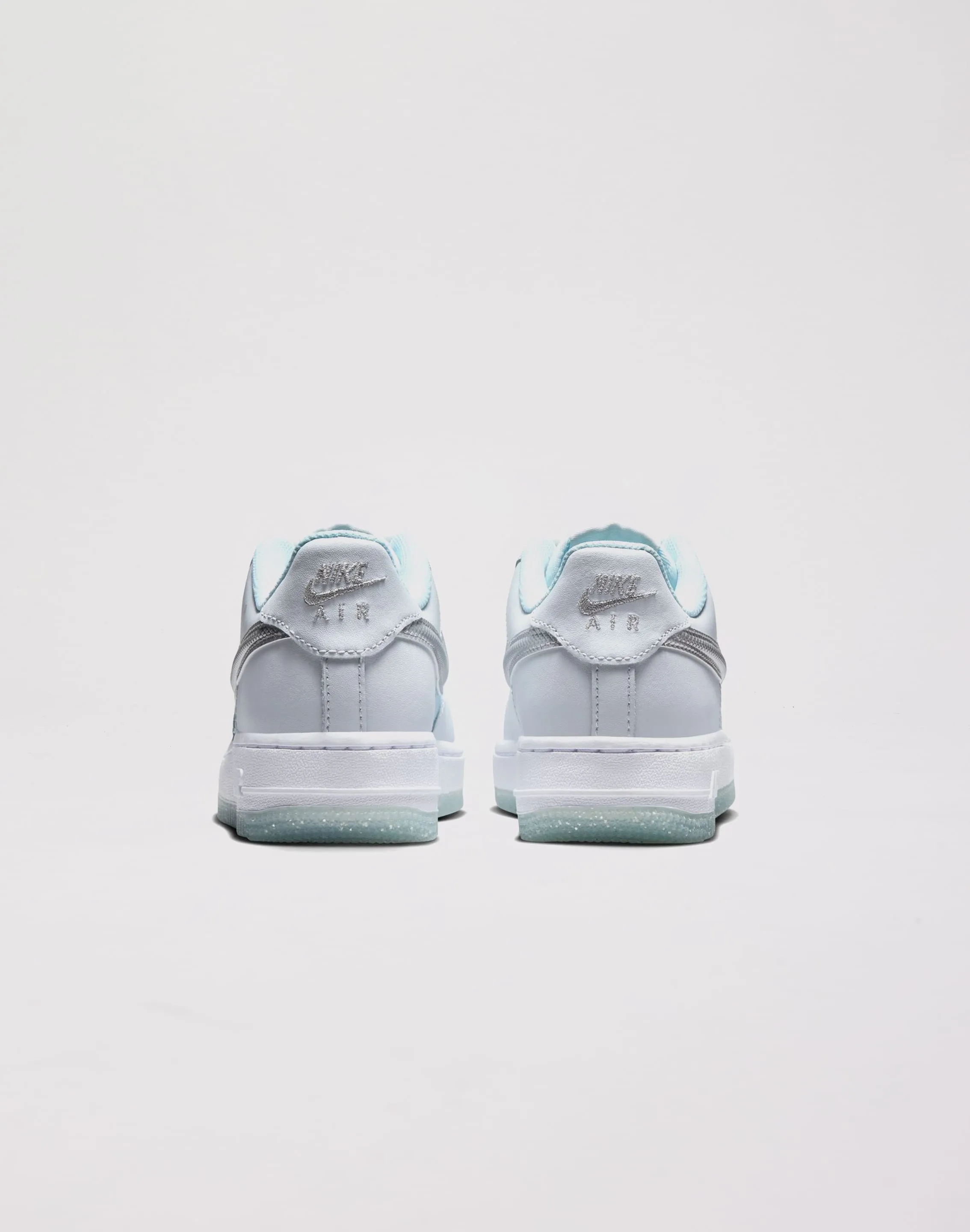 Nike Air Force 1 Preschool Girls' "Pure Platinum/Mtlc Silver" Foot Hugging Fit