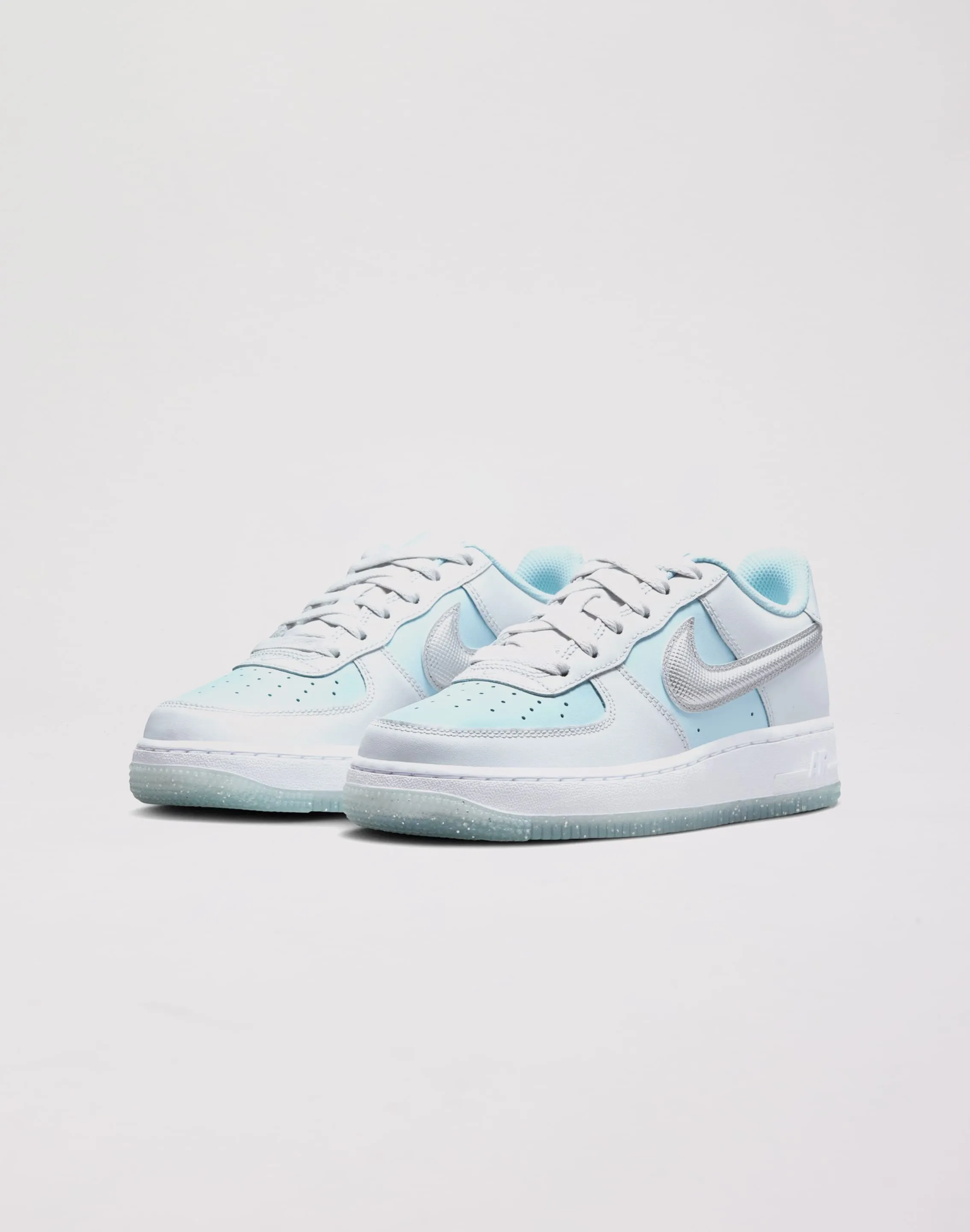 Nike Air Force 1 Preschool Girls' "Pure Platinum/Mtlc Silver" Comfort Cushioning Ultra Responsive
