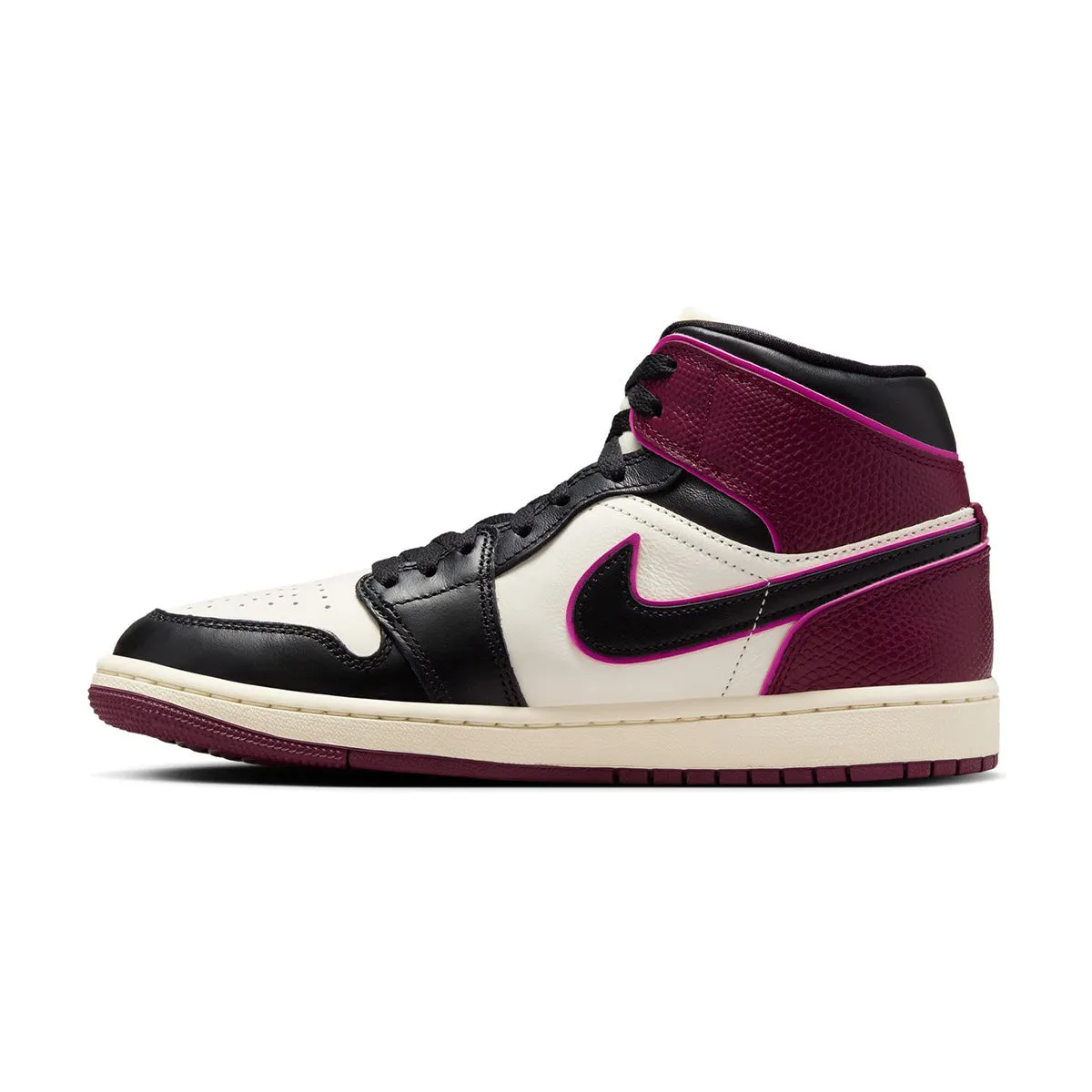 Wmns Air Jordan 1 Mid SE 'Sail Bordeaux' Flex Control