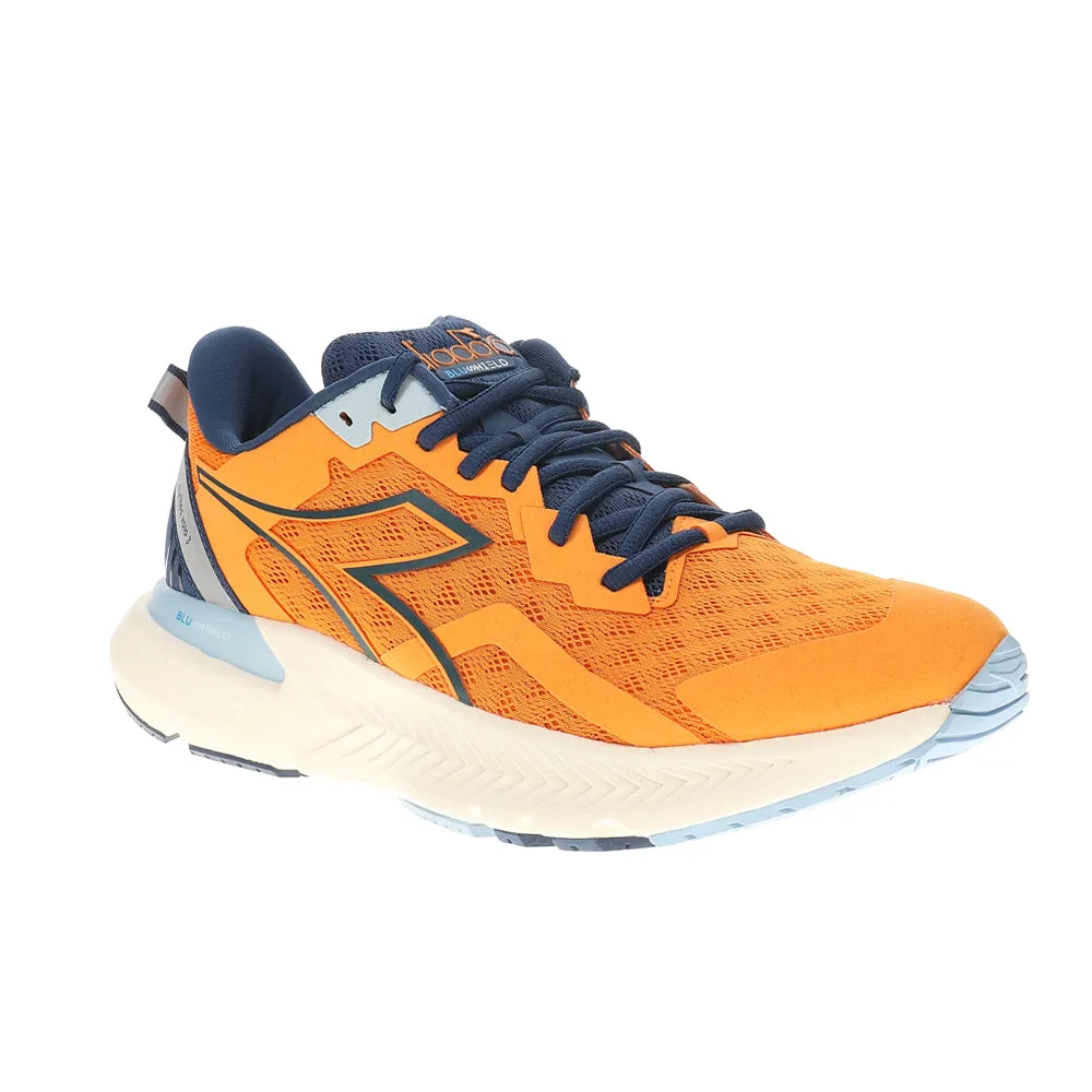 Mythos Blushield Volo 3 Running Shoes Sustainable Manufacturing Process Lateral Stability Cage
