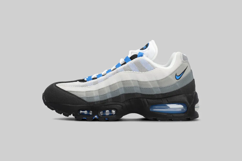 Nike Air Max 95 'Cool Grey and Blue Spark' Ultra Breathable Knit Waterproof Barrier Tech