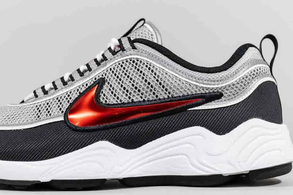Ultra-soft sole clean look Nike Air Zoom Spiridon 'Metallic Silver and Sport Red'