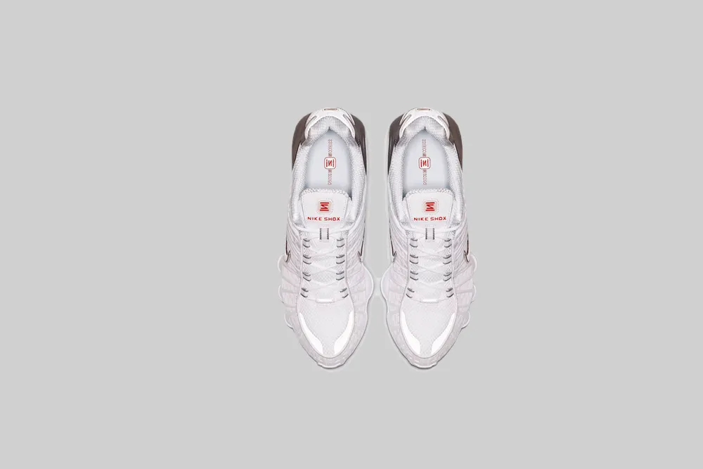 Nike Shox TL 'White and Metallic Silver' Active Routine Traction pattern