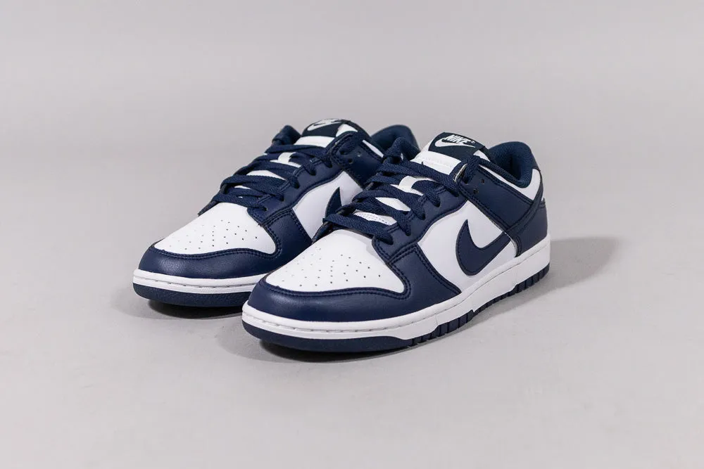 Quiet Step Nike Dunk Low Retro 'White and Midnight Navy'