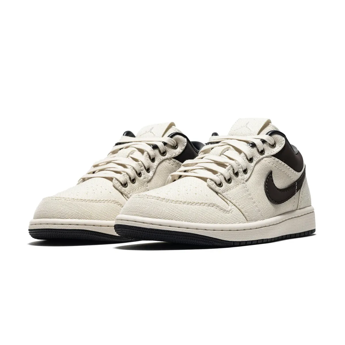 Air Jordan 1 Low Premium 'Pale Ivory Baroque Brown' Breathable Inserts Shock Resistant