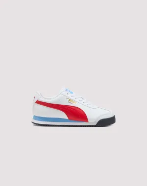 Micro Groove Flex Points Puma Roma 24 Standard Grade School Boys' "White/Red/Blue"
