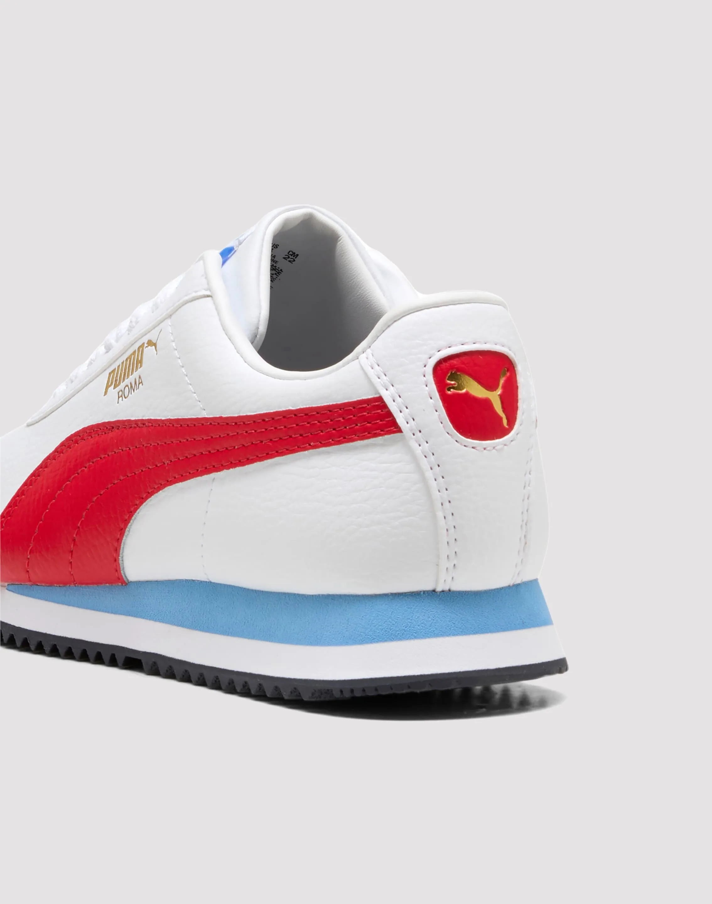 Puma Roma 24 Standard Grade School Boys' "White/Red/Blue" Responsive Foam Technology