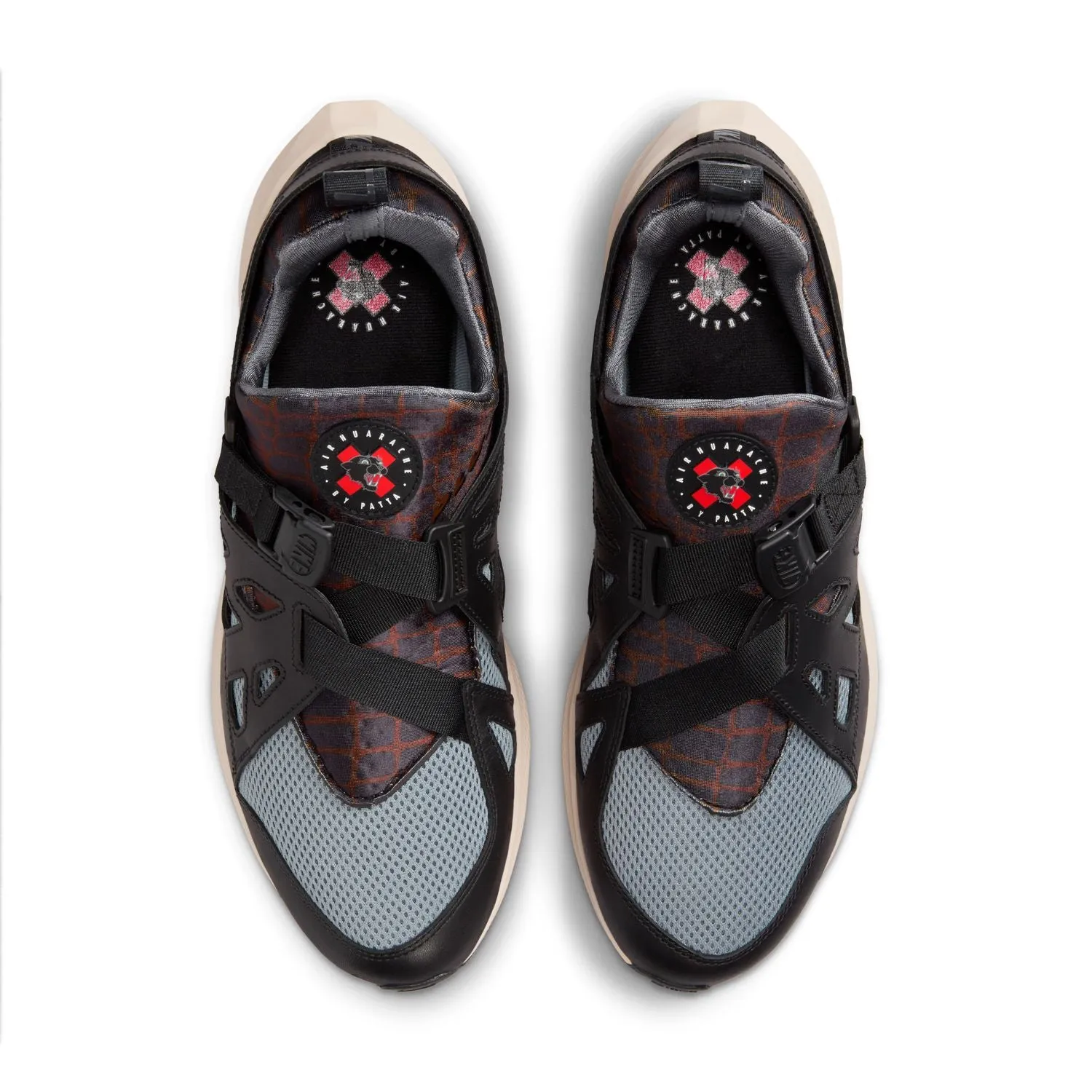   Patta Air Huarache 'Black Cool Grey' Easy Activity Comfort Synthetic