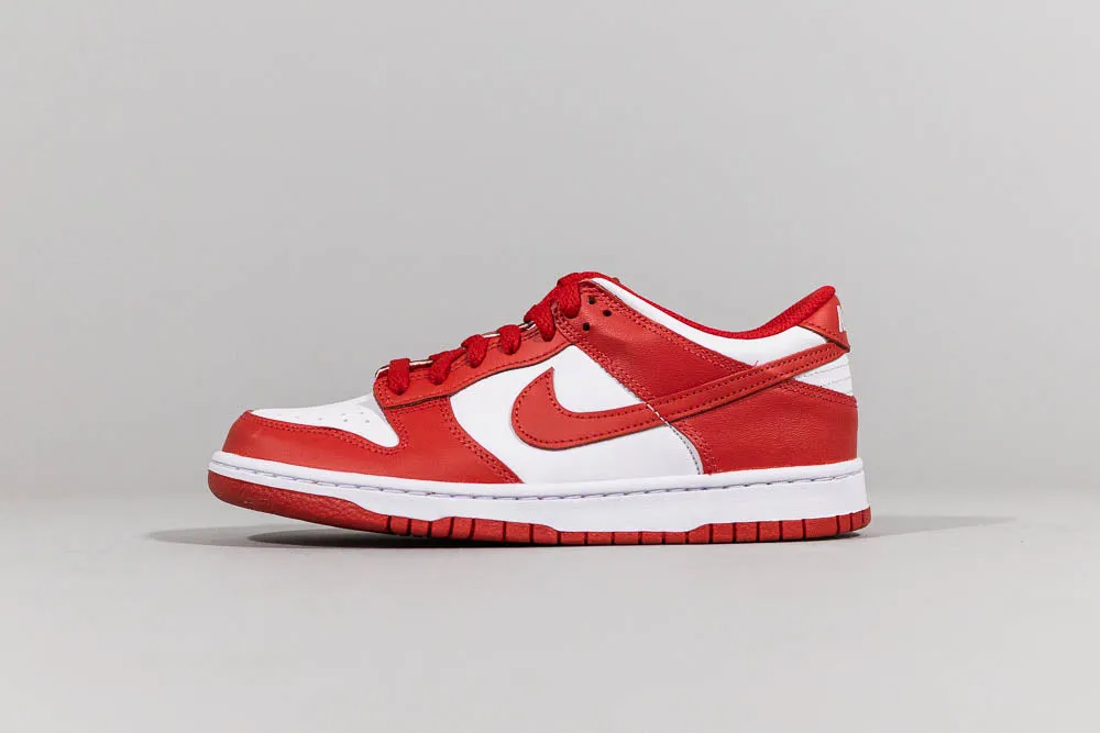 Nike Dunk Low 'White and University Red' (GS) Breathable frame Work Day Fit