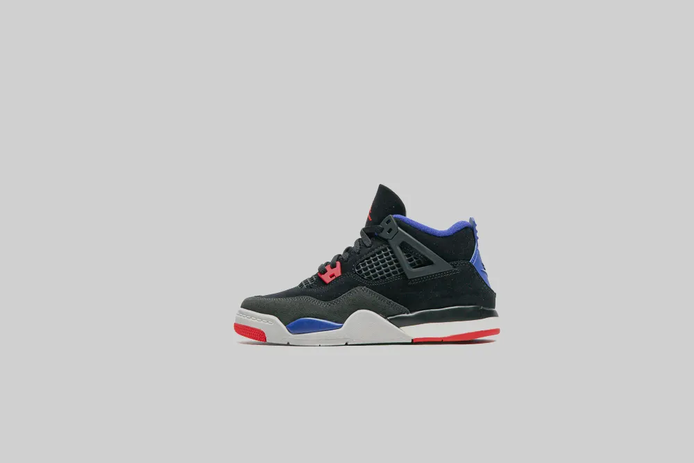 Comfort Tongue Max Traction Air Jordan 4 Rare Air 'Black and Fire Red' (PS)