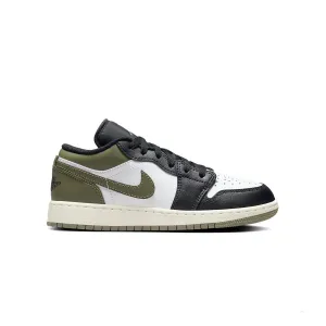 Hyperlock Fit Technology Effortless Agility Kids Air Jordan 1 Low 'Black Toe Medium Olive'