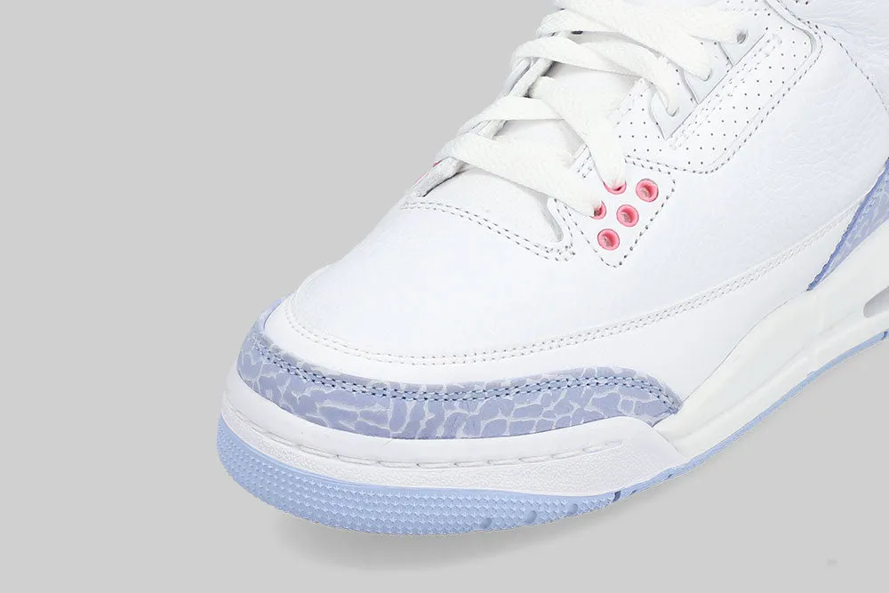Women's Air Jordan 3 'White and Cobalt Bliss' (GS) Stable Structure Lightweight Foam Construction