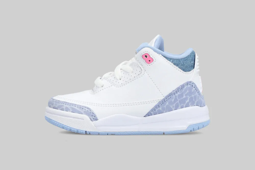Athletic Design Easy To Lace Women's Air Jordan 3 'White and Cobalt Bliss' (TD)