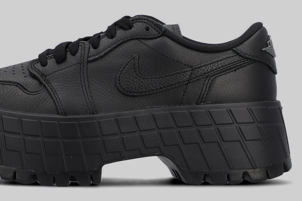 Women's Jordan 1 Low Brooklyn 'Triple Black' Rolling Gait Adaptive Fit System