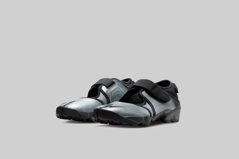 Women's Nike Air Rift Leather 'Metallic Silver and Black' Breathable Weave